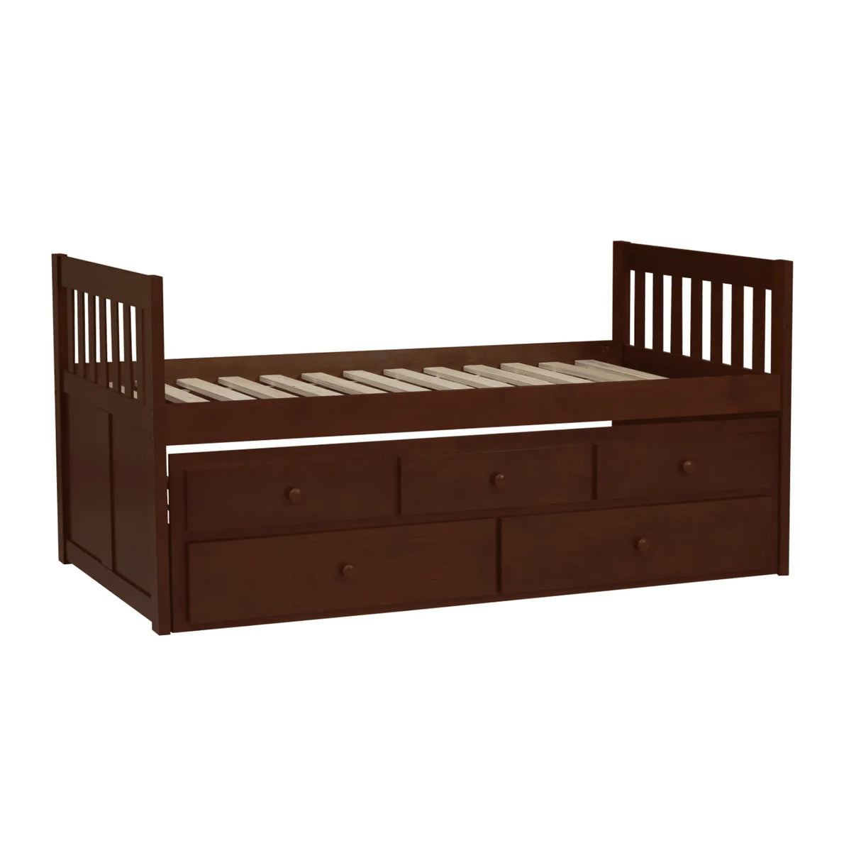 Rowe Dark Cherry Twin Captains Trundle Bed by Homelegance at Eve Furniture