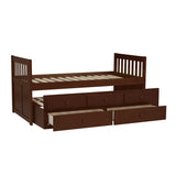 Rowe Dark Cherry Twin Captains Trundle Bed by Homelegance at Eve Furniture