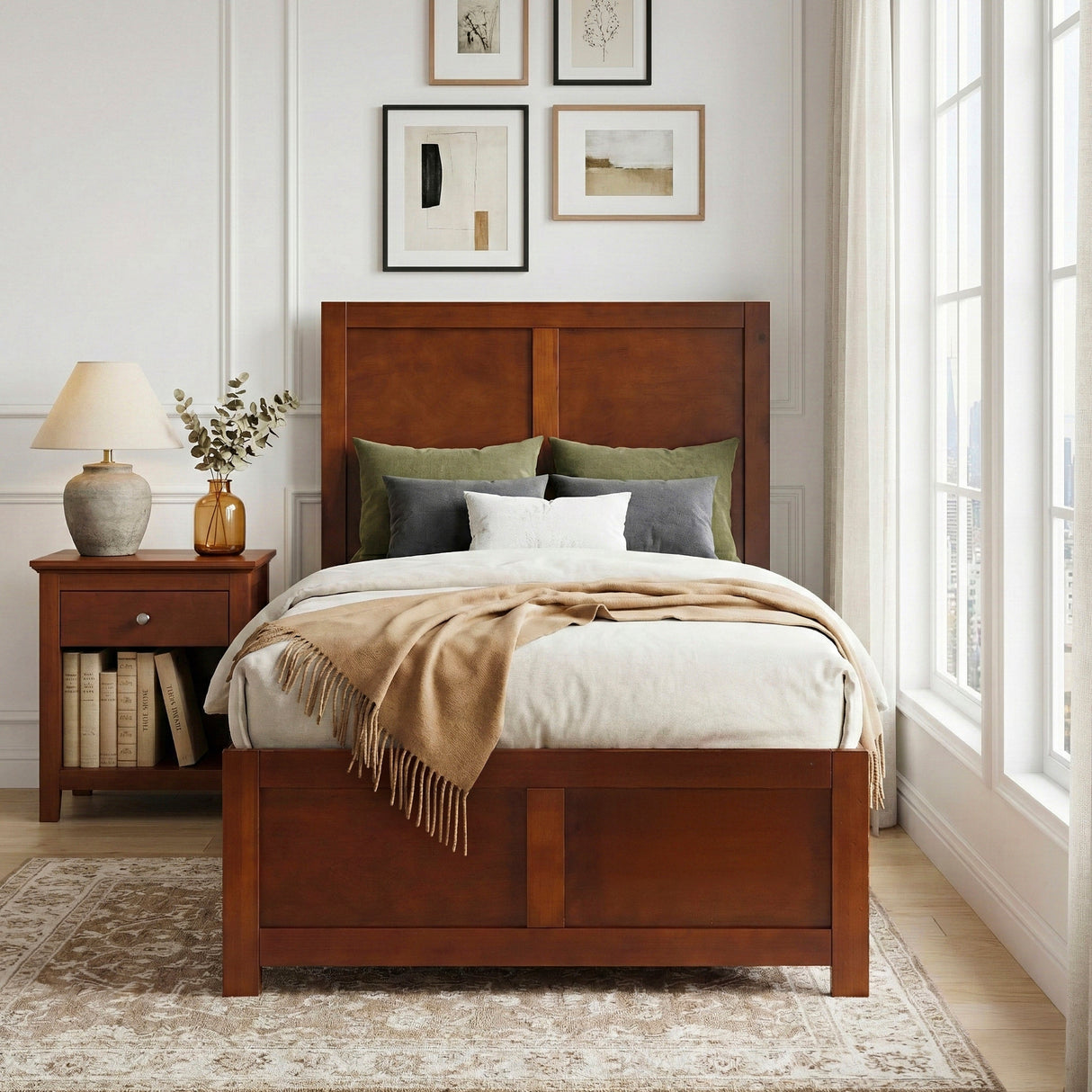 Rowe Dark Cherry Twin Platform Bed by Homelegance at Eve Furniture