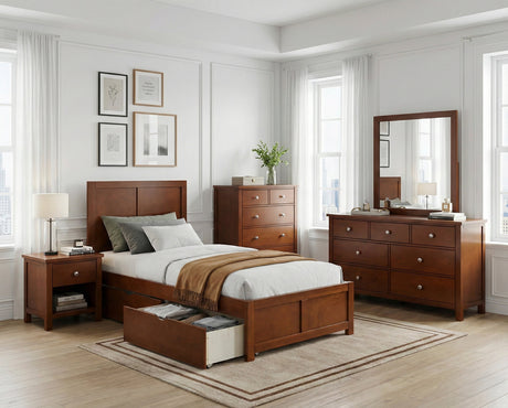 Rowe Dark Cherry Twin Platform Bed by Homelegance at Eve Furniture
