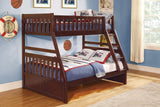 Rowe Dark Cherry Twin/Full Bunk Bed by Homelegance at Eve Furniture