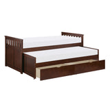 Rowe Dark Cherry Twin/Twin Bed with Storage Boxes by Homelegance at Eve Furniture