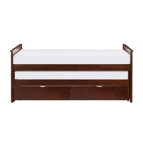 Rowe Dark Cherry Twin/Twin Bed with Storage Boxes by Homelegance at Eve Furniture