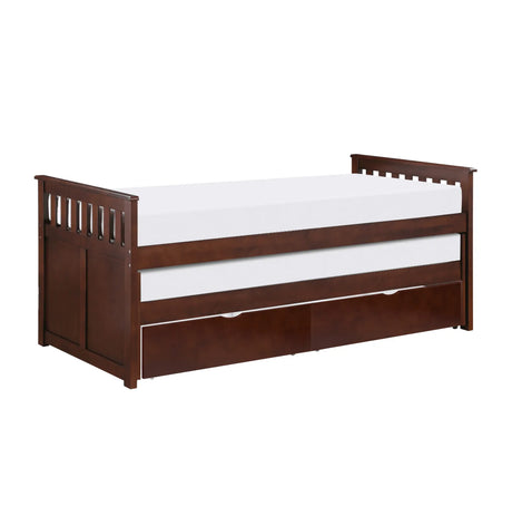 Rowe Dark Cherry Twin/Twin Bed with Storage Boxes by Homelegance at Eve Furniture