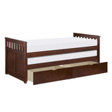 Rowe Dark Cherry Twin/Twin Bed with Storage Boxes by Homelegance at Eve Furniture