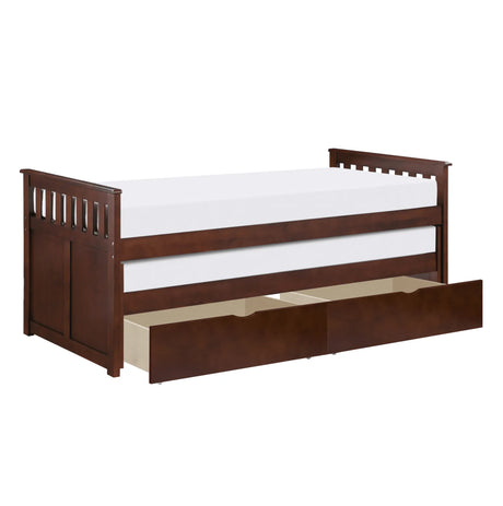 Rowe Dark Cherry Twin/Twin Bed with Storage Boxes by Homelegance at Eve Furniture