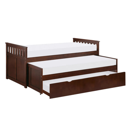 Rowe Dark Cherry Twin/Twin Bed with Twin Trundle by Homelegance at Eve Furniture