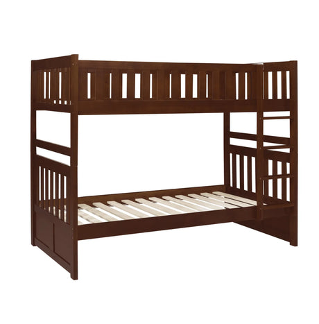 Rowe Dark Cherry Twin/Twin Bunk Bed by Homelegance at Eve Furniture