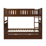 Rowe Dark Cherry Twin/Twin Bunk Bed with Twin Trundle by Homelegance at Eve Furniture