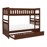Rowe Dark Cherry Twin/Twin Bunk Bed with Twin Trundle by Homelegance at Eve Furniture