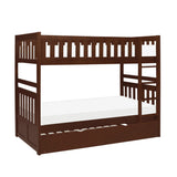 Rowe Dark Cherry Twin/Twin Bunk Bed with Twin Trundle by Homelegance at Eve Furniture