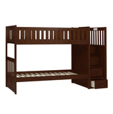 Rowe Dark Cherry Twin/Twin Step Bunk Bed by Homelegance at Eve Furniture