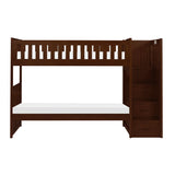 Rowe Dark Cherry Twin/Twin Step Bunk Bed by Homelegance at Eve Furniture