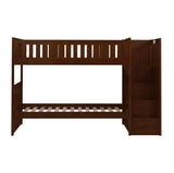 Rowe Dark Cherry Twin/Twin Step Bunk Bed by Homelegance at Eve Furniture