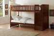Rowe Dark Cherry Twin/Twin Step Bunk Bed by Homelegance at Eve Furniture