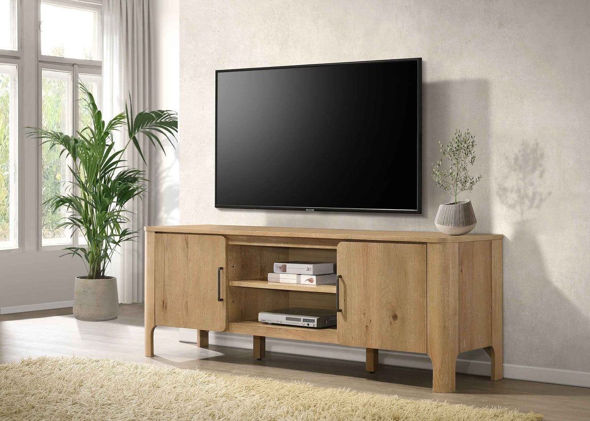 Rowe Light Oak 65-inch 2-door Wood TV Stand Media Console by Coaster at Eve Furniture