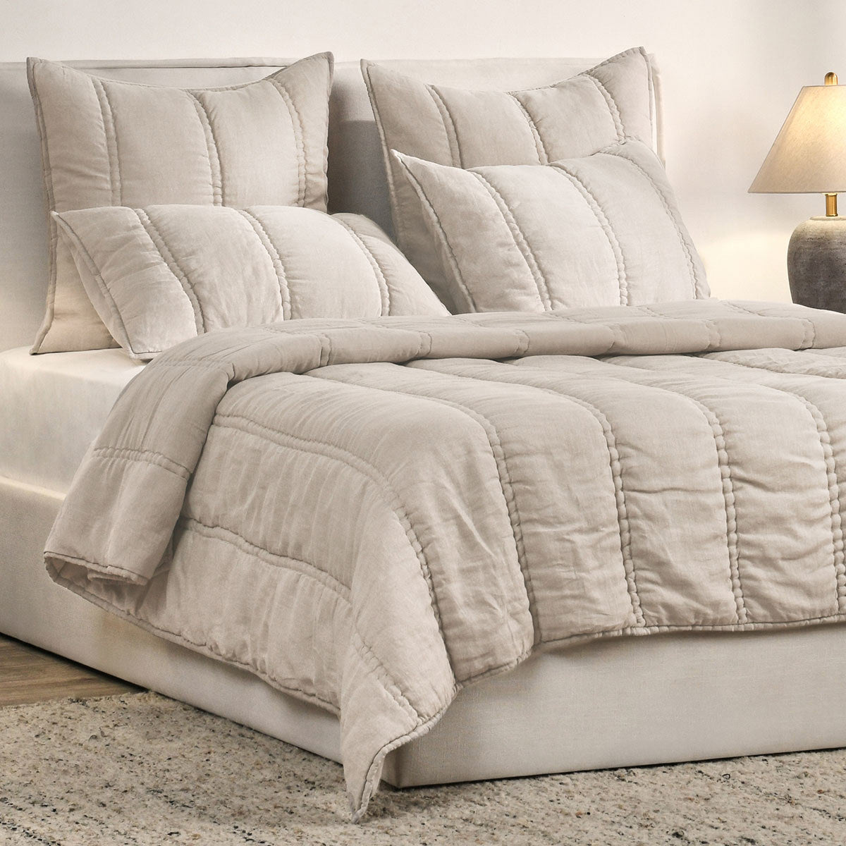Rowen Taupe Quilt Collection by Classic Home at Eve Furniture