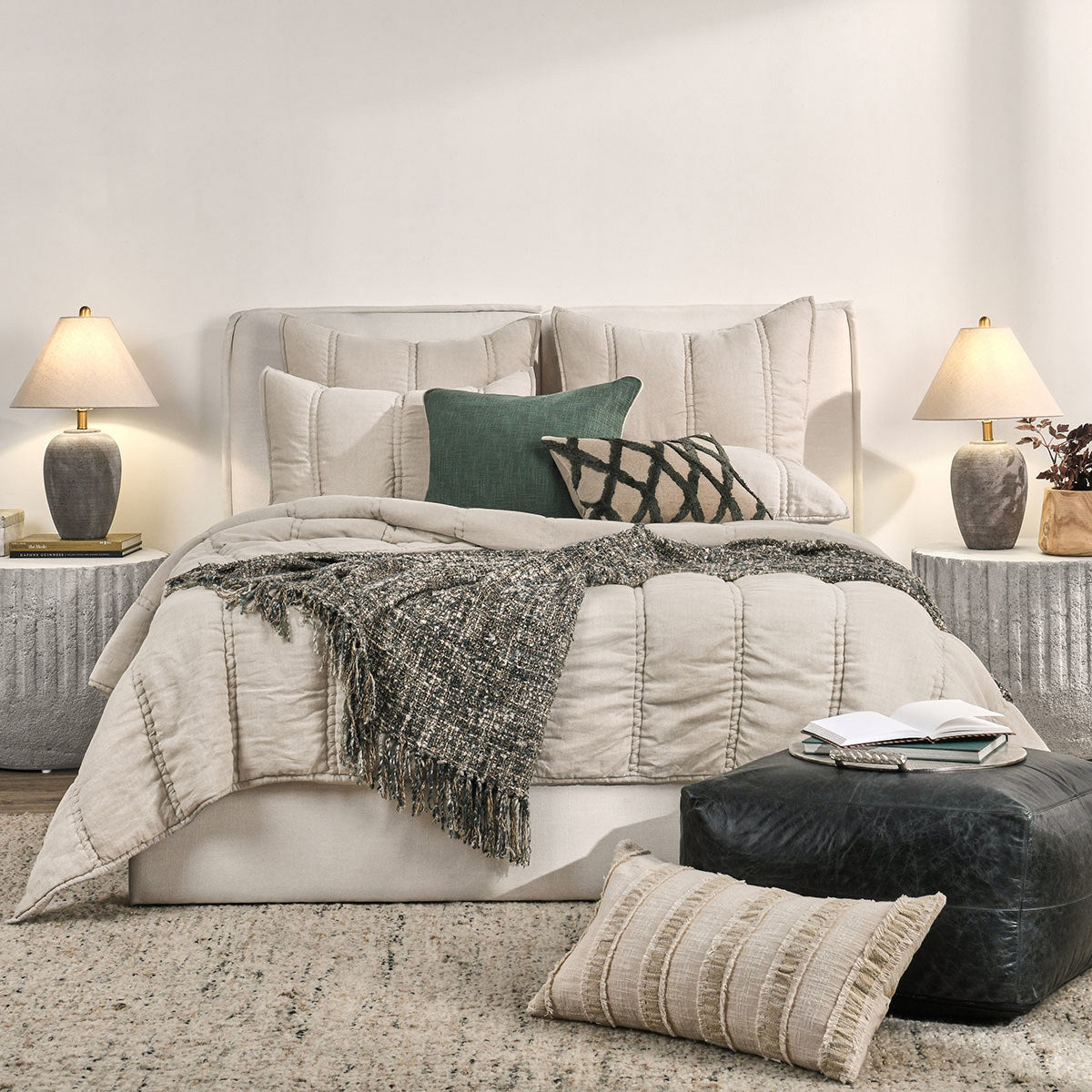Rowen Taupe Quilt Collection by Classic Home at Eve Furniture