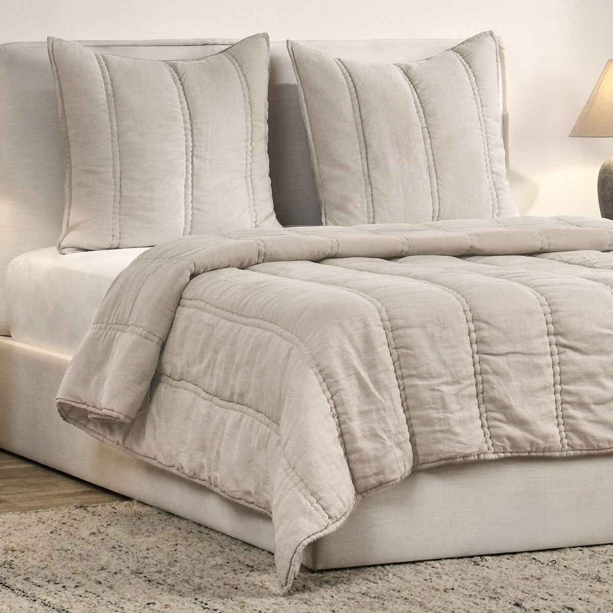 Rowen Taupe Quilt Collection by Classic Home at Eve Furniture