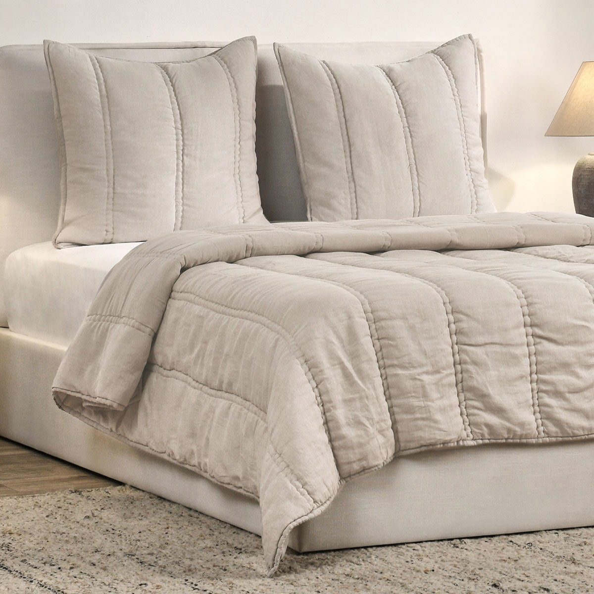Rowen Taupe Quilt Collection by Classic Home at Eve Furniture