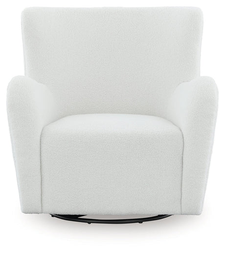 Rowenburg Cream Swivel Glider Accent Chair by Ashley at Eve Furniture