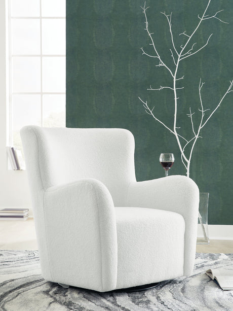 Rowenburg Cream Swivel Glider Accent Chair by Ashley at Eve Furniture