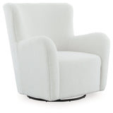 Rowenburg Cream Swivel Glider Accent Chair