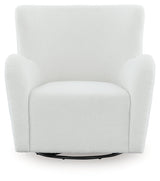 Rowenburg Cream Swivel Glider Accent Chair