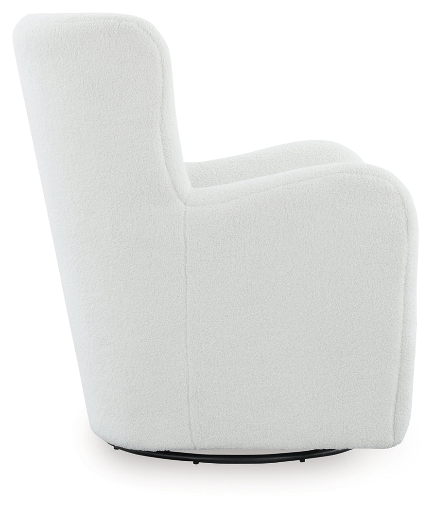 Rowenburg Cream Swivel Glider Accent Chair