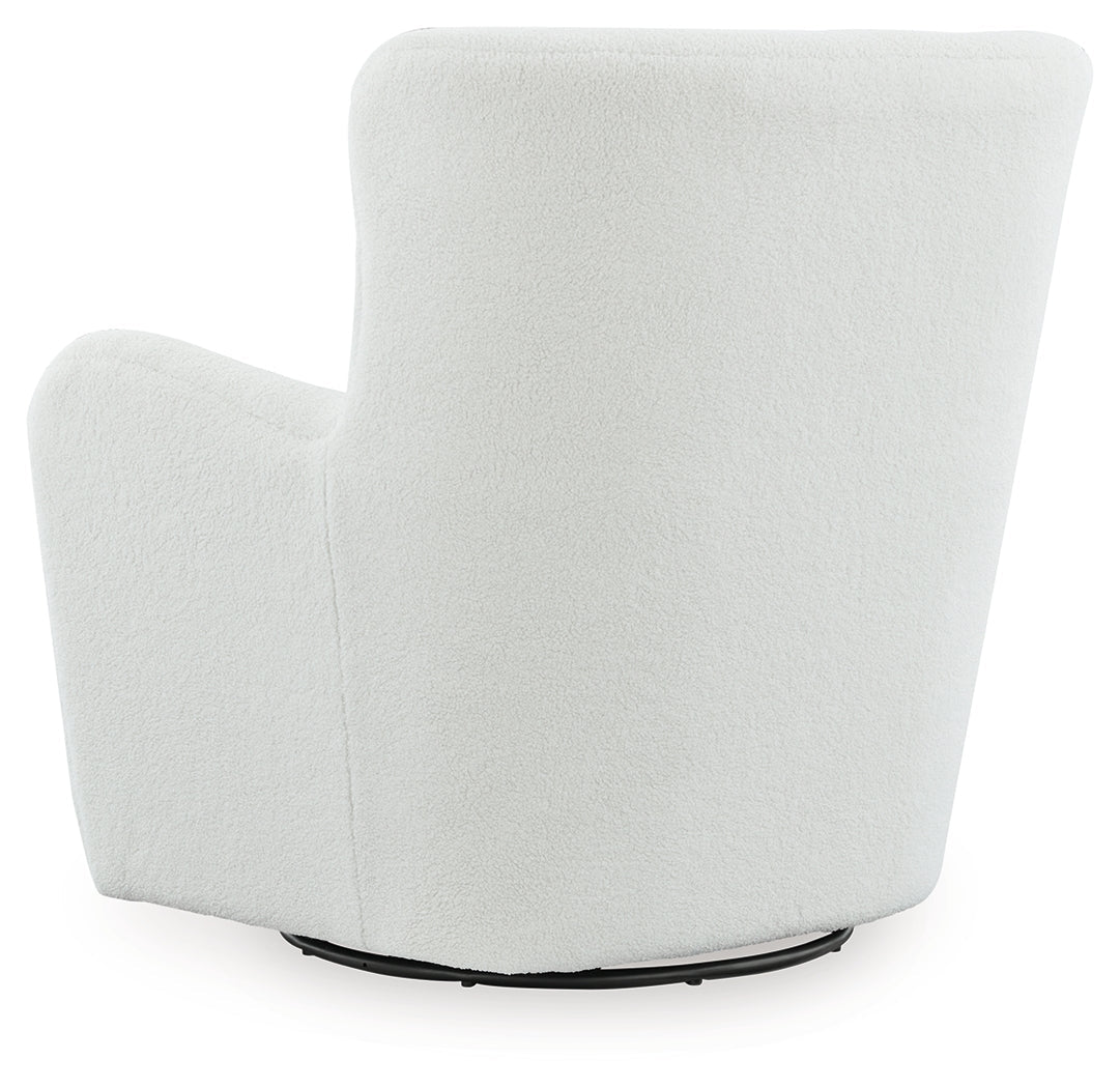 Rowenburg Cream Swivel Glider Accent Chair
