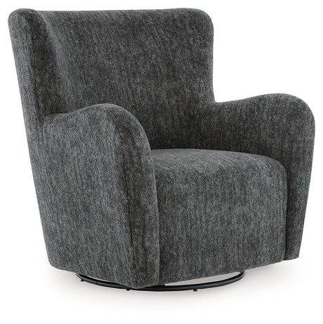 Rowenburg Heather Charcoal Swivel Glider Accent Chair by Ashley at Eve Furniture