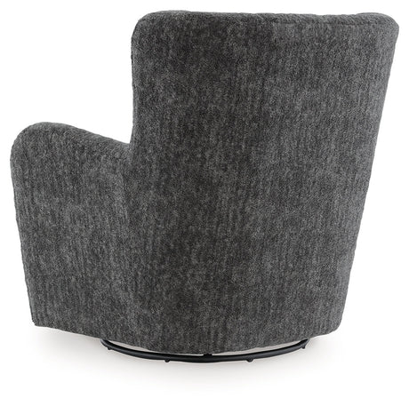 Rowenburg Heather Charcoal Swivel Glider Accent Chair by Ashley at Eve Furniture