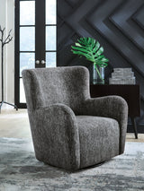 Rowenburg Heather Charcoal Swivel Glider Accent Chair by Ashley at Eve Furniture