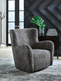 Rowenburg Heather Charcoal Swivel Glider Accent Chair by Ashley at Eve Furniture