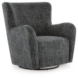 Rowenburg Heather Charcoal Swivel Glider Accent Chair