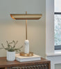 Rowleigh Gold Finish/White Desk Lamp by Ashley at Eve Furniture