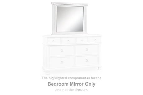 Rowlenstown Antique White Bedroom Mirror by Ashley at Eve Furniture