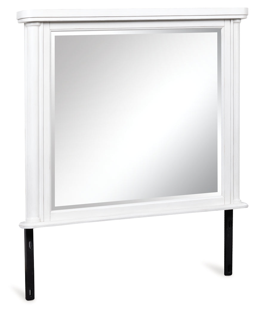 Rowlenstown Antique White Bedroom Mirror by Ashley at Eve Furniture