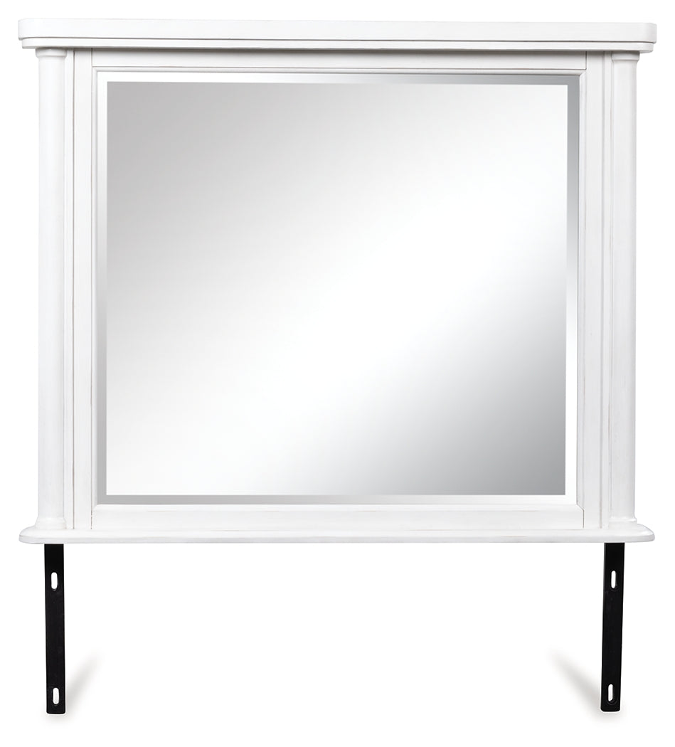 Rowlenstown Antique White Bedroom Mirror by Ashley at Eve Furniture