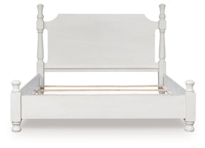 Rowlenstown Antique White California King Poster Bed by Ashley at Eve Furniture