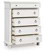 Rowlenstown Antique White Chest of Drawers by Ashley at Eve Furniture