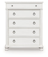 Rowlenstown Antique White Chest of Drawers by Ashley at Eve Furniture