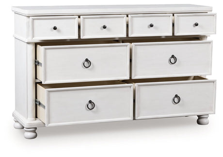 Rowlenstown Antique White Dresser by Ashley at Eve Furniture