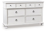 Rowlenstown Antique White Dresser by Ashley at Eve Furniture