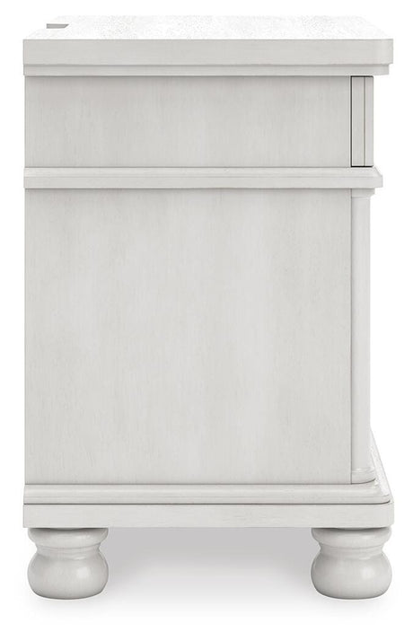 Rowlenstown Antique White Nightstand by Ashley at Eve Furniture