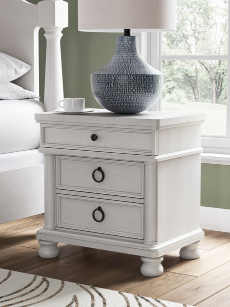 Rowlenstown Antique White Nightstand by Ashley at Eve Furniture