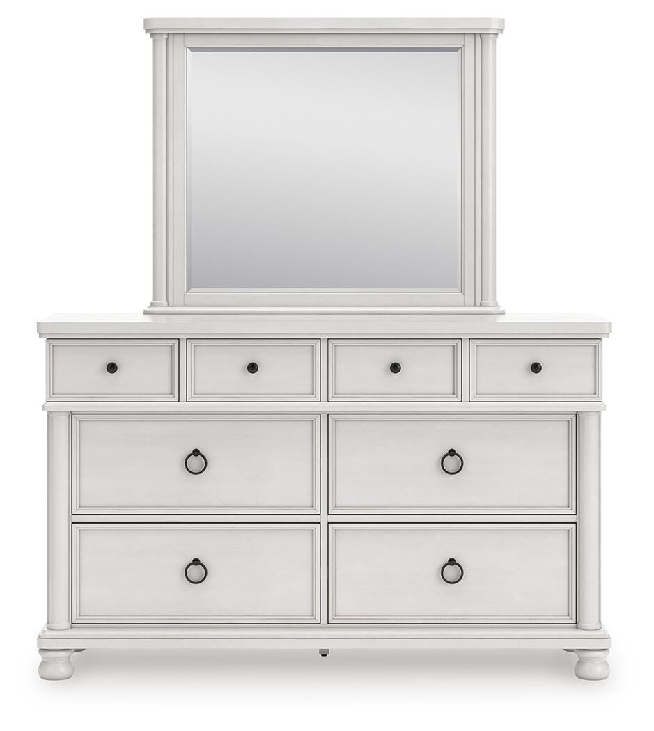 Rowlenstown Antique White Poster Bedroom Set by Ashley at Eve Furniture