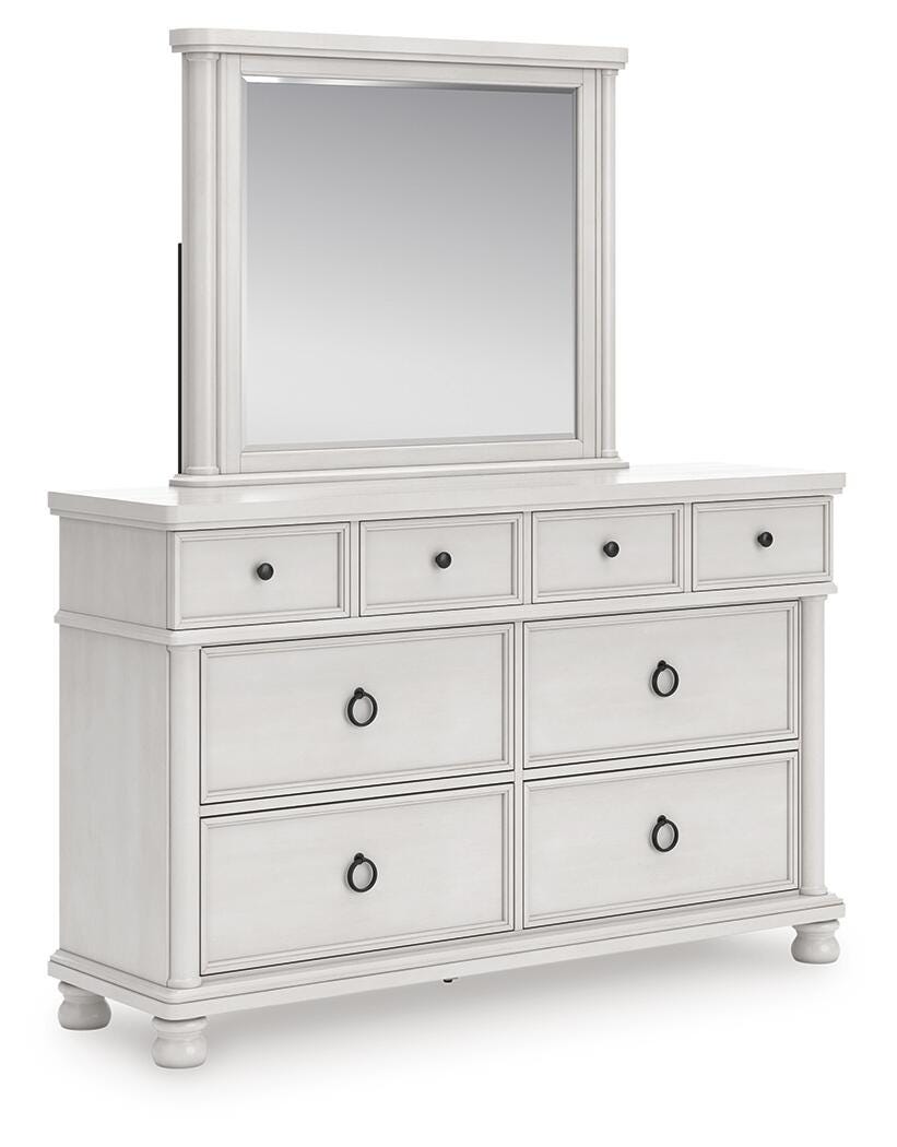 Rowlenstown Antique White Poster Bedroom Set by Ashley at Eve Furniture