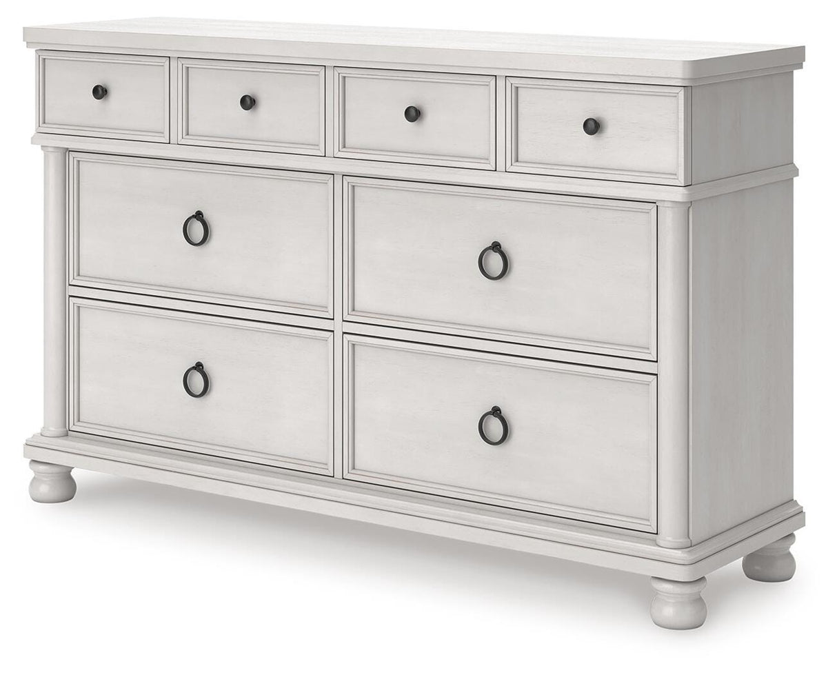 Rowlenstown Antique White Poster Bedroom Set by Ashley at Eve Furniture
