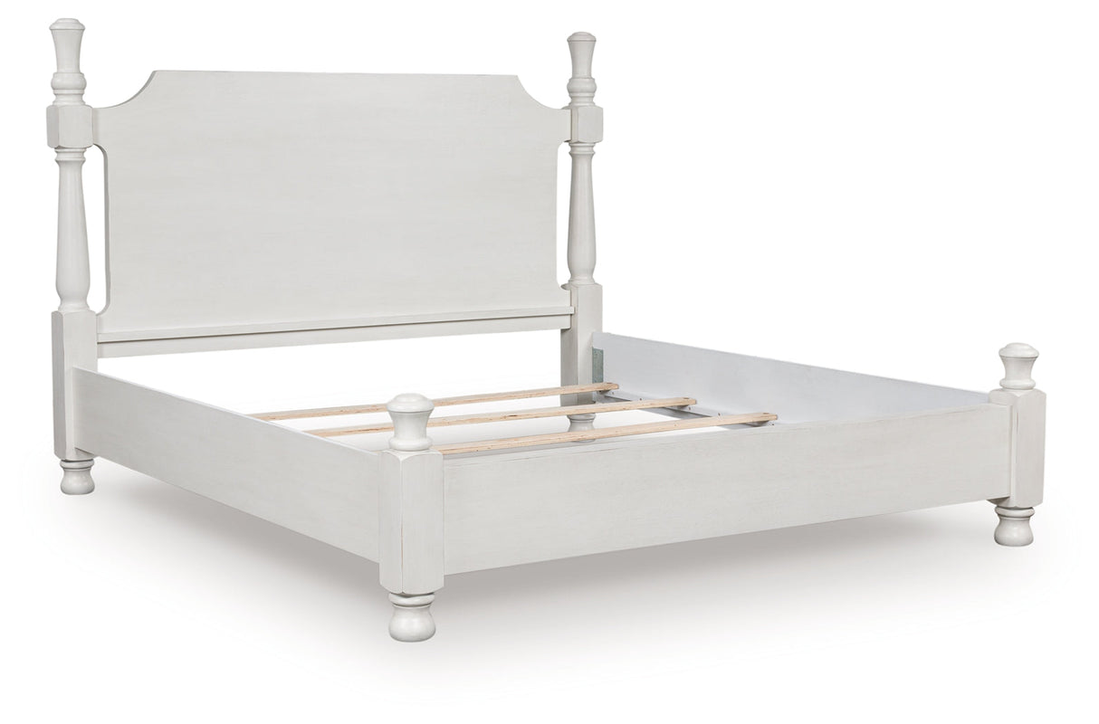 Rowlenstown Antique White Poster Bedroom Set by Ashley at Eve Furniture